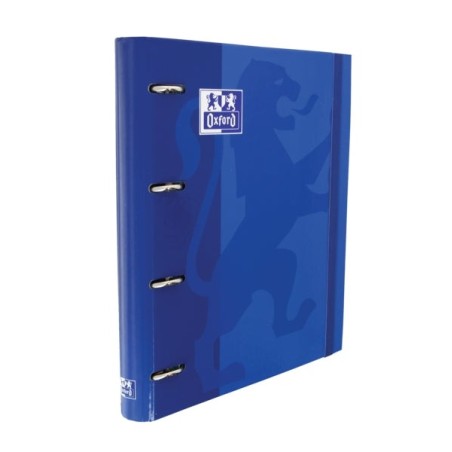 Oxford Europeanbinder Classic A4+ Ring Binder with 5x5 Grid Replacement - Extra Hard Cover - Elastic Closure - Navy Blue