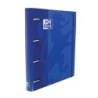 Oxford Europeanbinder Classic A4+ Ring Binder with 5x5 Grid Replacement - Extra Hard Cover - Elastic Closure - Navy Blue