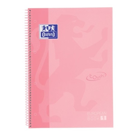 Cahier Oxford School Touch Europeanbook 1 A4+ 80 Feuilles Microperforées Quadrillage 5x5mm - Couverture Extra Rigide - Coloris