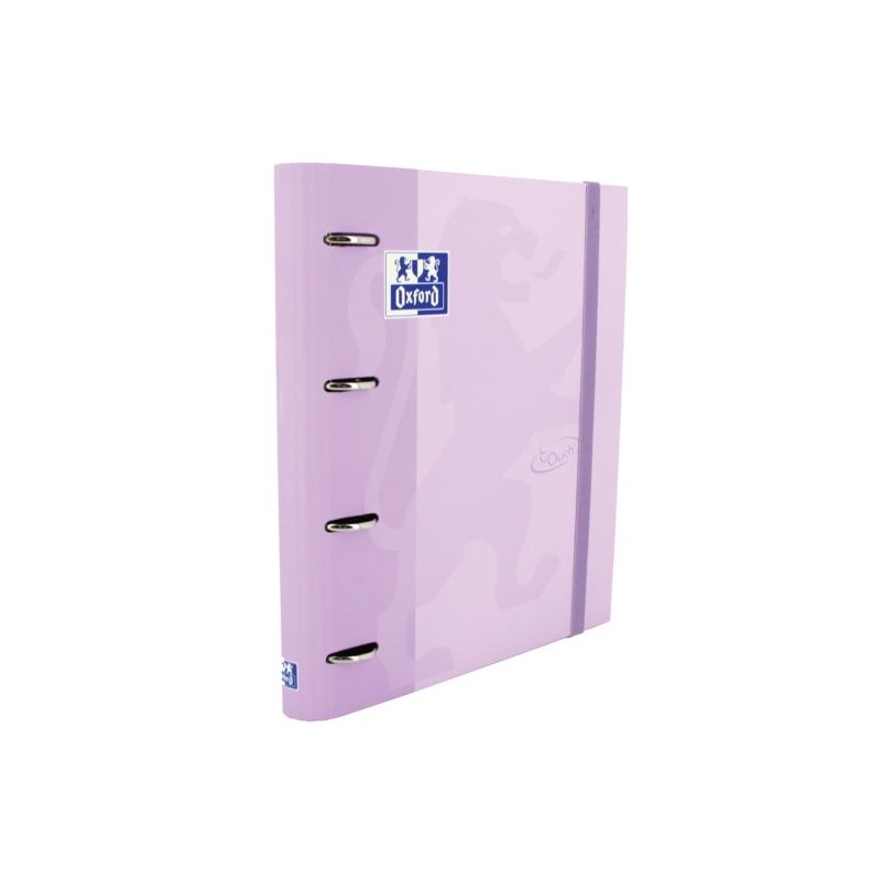 Pasta de argolas Oxford Europeanbinder Touch A4+ com Grelha de Substituição 5x5 - Capa Extra Dura - Fecho Elástico - Cor Malva