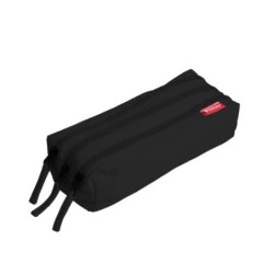 Trousse Enri avec 3 compartiments - Fermetures à glissière - Fabriquée en polyester - Couleur Noir
