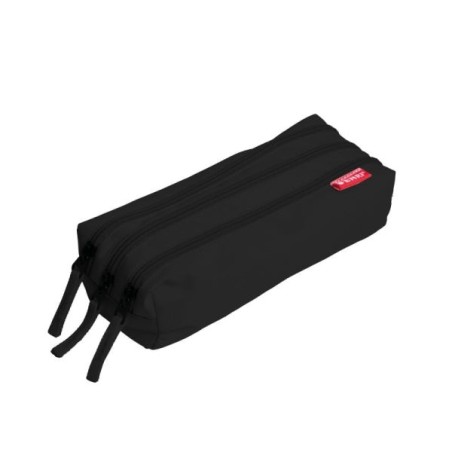 Trousse Enri avec 3 compartiments - Fermetures à glissière - Fabriquée en polyester - Couleur Noir