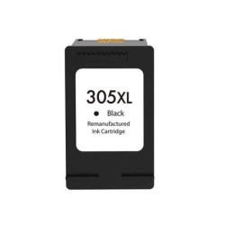 HP 305XL Noir Cartouche d'encre Remanufacturée - Affiche le Niveau d'Encre - Remplace 3YM62AE/3YM61AE