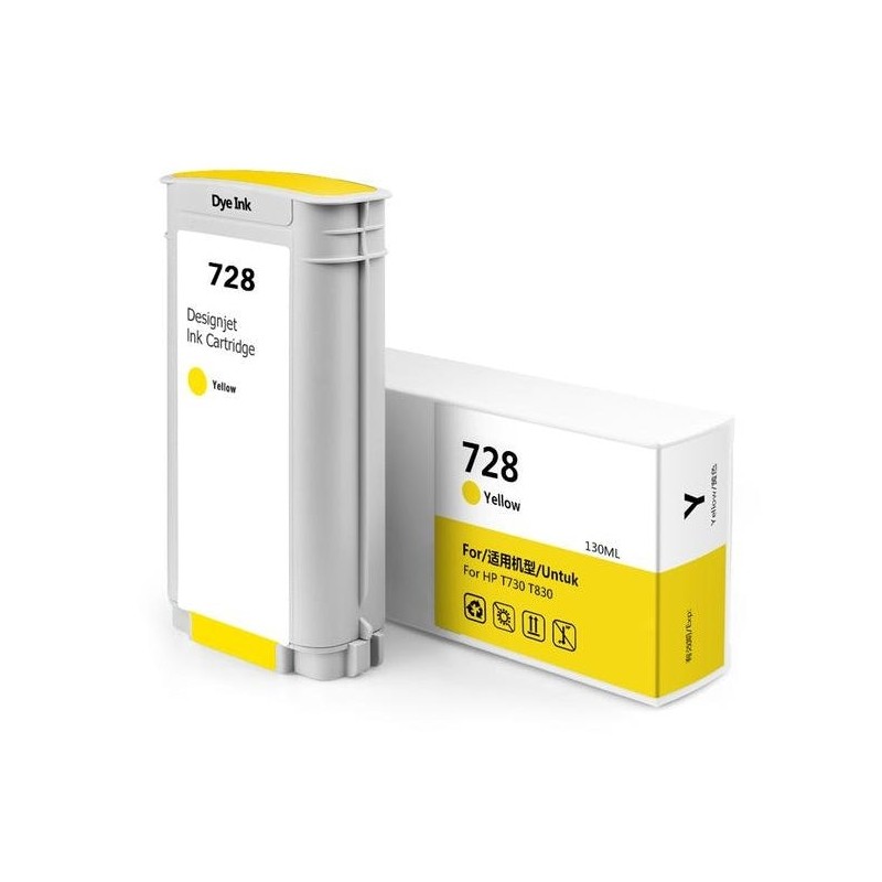 HP 728 Tinteiro Amarelo Genérico - Substitui F9J65A/F9J61A