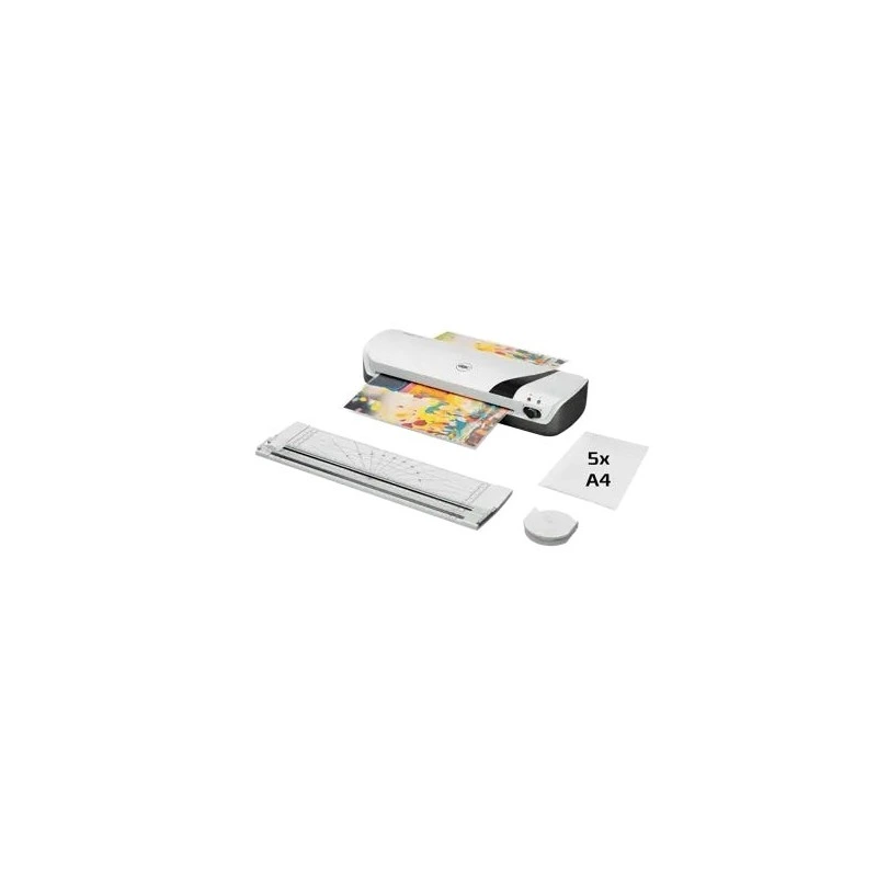 GBC Inspire+ A4 Set de Plastificadora + Recortadora de Esquinas + Cizalla + Paquete de 5 Bolsas de Plastificacion A4 - Hasta