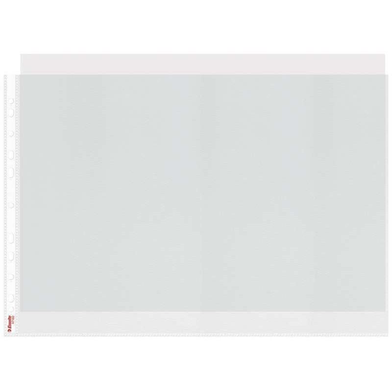 Esselte Pack of 10 Multi-hole A3 80 Micron Sleeves - Made of Polypropylene - Orange Peel Finish