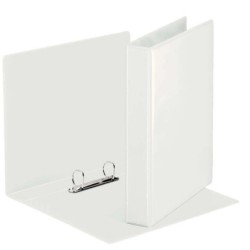 Esselte Carpeta Canguro Gama Basica 16mm A4 - Mecanismo 2 Anillas Redondas - 2 Bolsillos Exteriores - Color Blanco