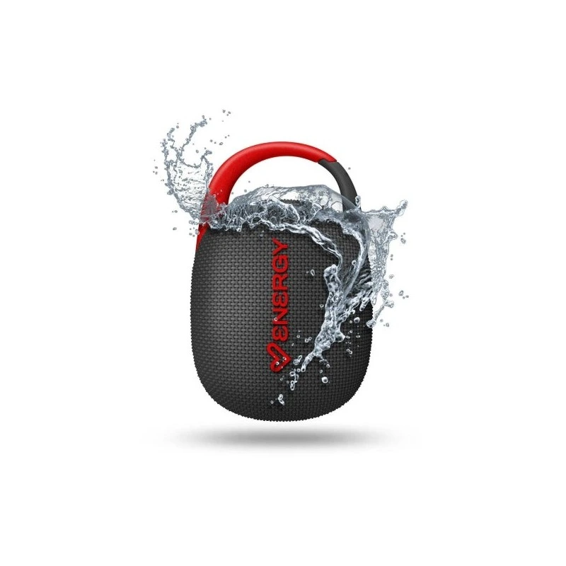 Energy Sistem EnergyClip Speaker 9W - Rádio FM - Bluetooth 5.4 - True Wireless - IPX7 - USB e MicroSD - Cor Preto