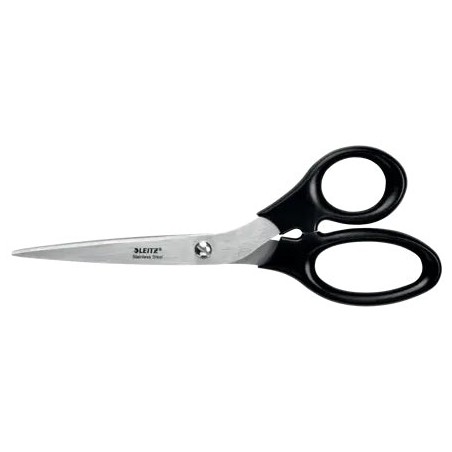 Ciseaux Leitz Inox 20cm - Poignée Ergonomique - Couleur Noir