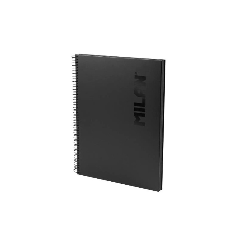 Milan Shadow Cuaderno Espiral Formato A4 Pautado 1 Linea - 80 Hojas de 95 gr/m2 Microperforadas y con 4 Taladros - Tapa Dura