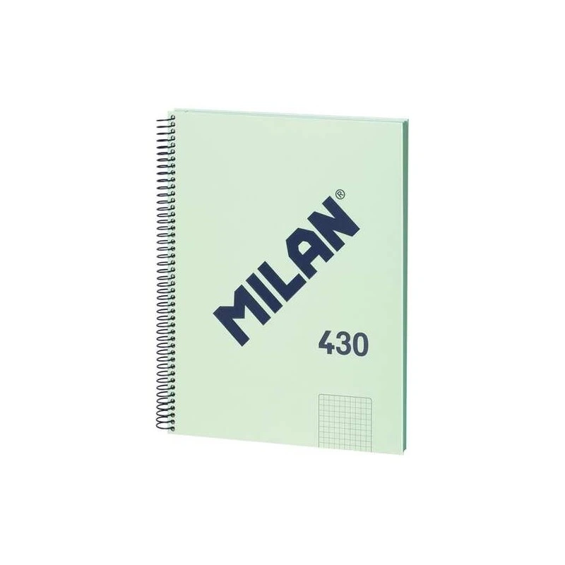 Caderno Espiral Milan Serie 1918 Formato Grade A4 5x5mm - 80 Folhas de 95 gr/m2 - Microperfurado, 4 Furos - Cor Verde