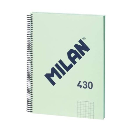 Caderno Espiral Milan Serie 1918 Formato Grade A4 5x5mm - 80 Folhas de 95 gr/m2 - Microperfurado, 4 Furos - Cor Verde