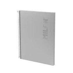 Milan Shadow Cuaderno Espiral Formato A4 Pautado 1 Linea - 80 Hojas de 95 gr/m2 Microperforadas y con 4 Taladros - Tapa Dura