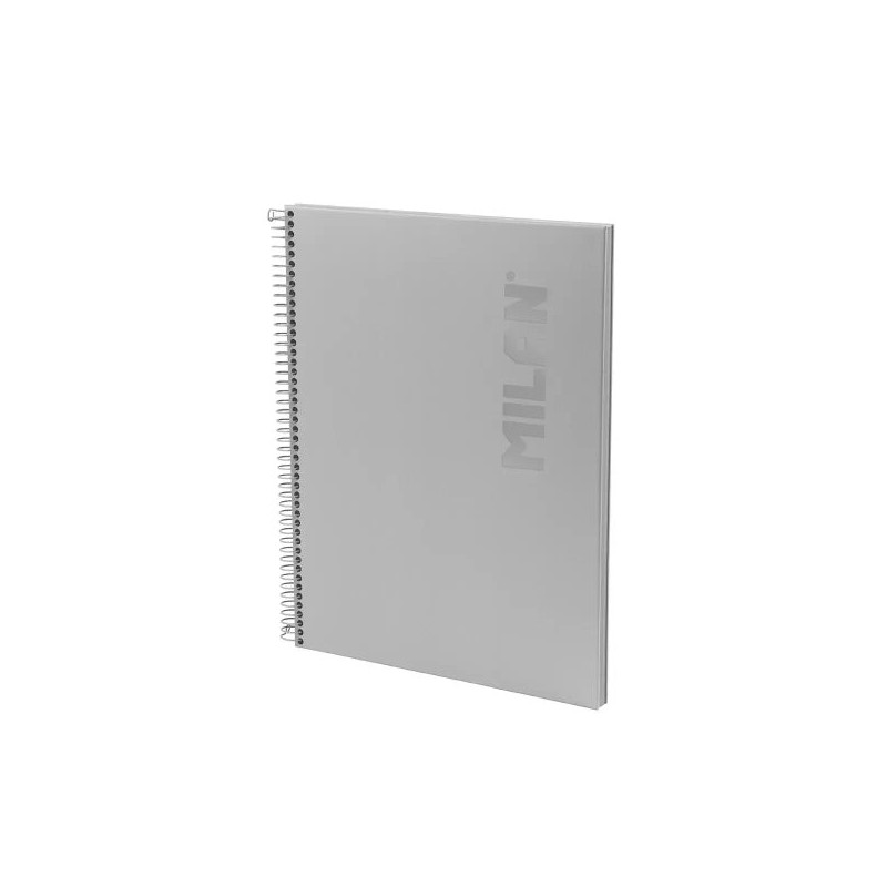 Milan Shadow Cuaderno Espiral Formato A4 Pautado 1 Linea - 80 Hojas de 95 gr/m2 Microperforadas y con 4 Taladros - Tapa Dura