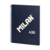 Milan Serie 1918 Cuaderno Espiral Formato A4 Cuadricula 5x5mm - 80 Hojas de 95 gr/m2 - Microperforado, 4 Taladros - Color Azul
