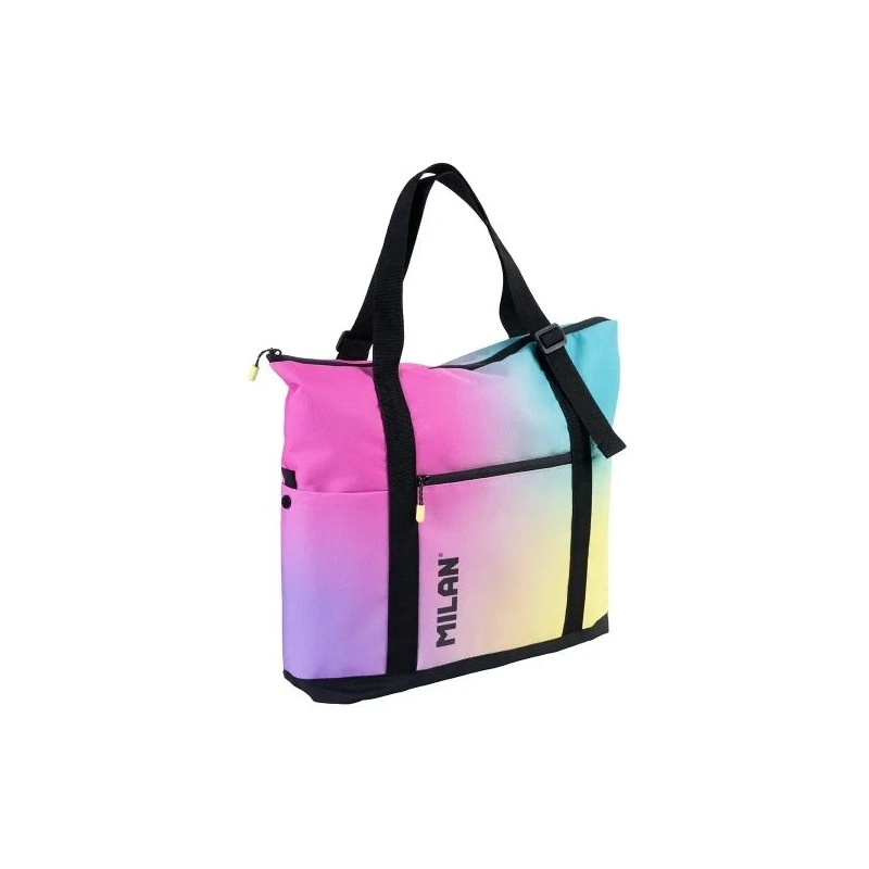 Milan Sunset Collection Shopper Bag 18,5L - Large Capacity - Zipper Closure - Size 52x36x3cm - Multicolor