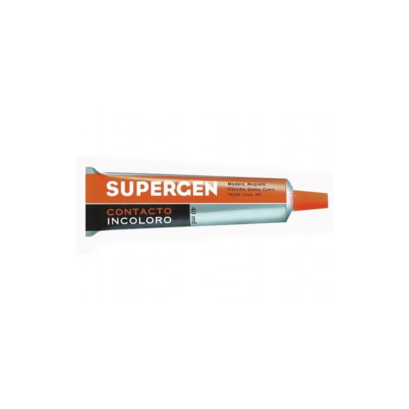 Supergen Cola de Contato Incolor 40ml - Secagem Rápida - Não Contém Tolueno - Resistência ao Envelhecimento e Raios UV