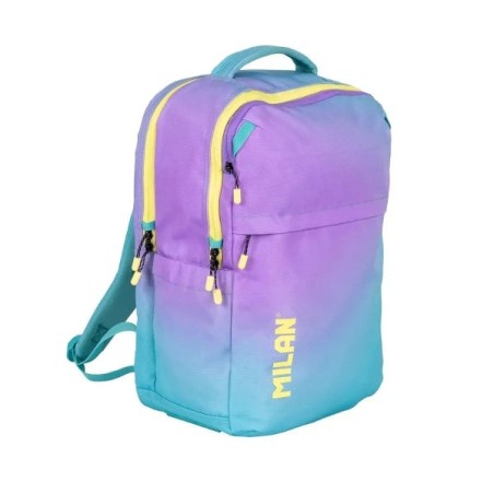 Milan Sunset Mochila Escolar 25L 5 Cremalleras - Bolsillos Laterales - Compartimento Acolchado para Portatil 16" - Tirantes
