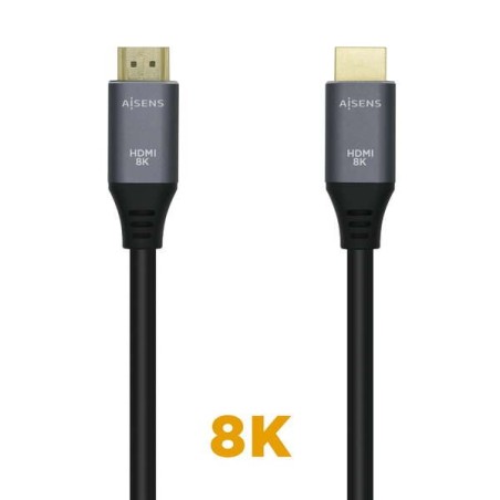 Cabo HDMI 2.1 Aisens 8K 60Hz, 48Gbps - 2 m, preto