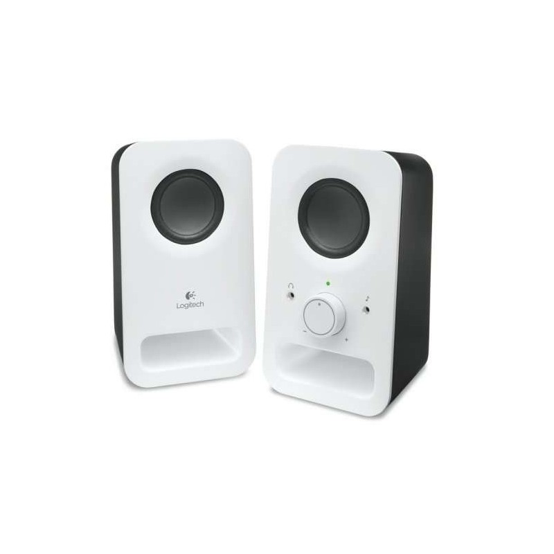 Logitech Z150 Multimedia Speakers 2,0 6W - 3,5mm Jack Input - Headphone Jack - 1,80m Cable - White Color