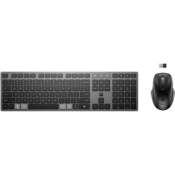 HP 725 Rechargeable Multi-Device Wireless Keyboard and Mouse Combo - Bluetooth + 2,4GHz - 22 Programmable Keys - Copilot Key