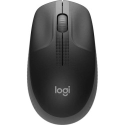 Logitech M190 Full Size Wireless USB Mouse 1000dpi - 3 Buttons - Large Size - Ambidextrous Use - Color Black/Dark Gray