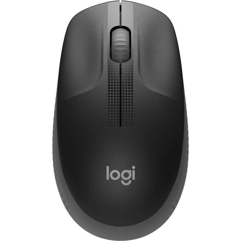 Logitech M190 Full Size Wireless USB Mouse 1000dpi - 3 Buttons - Large Size - Ambidextrous Use - Color Black/Dark Gray