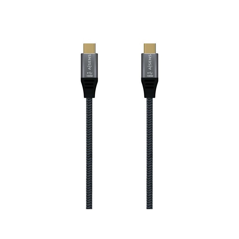 Cabo Aisens USB 2.0 USB-C 100W E-Mark - 1m Cinzento
