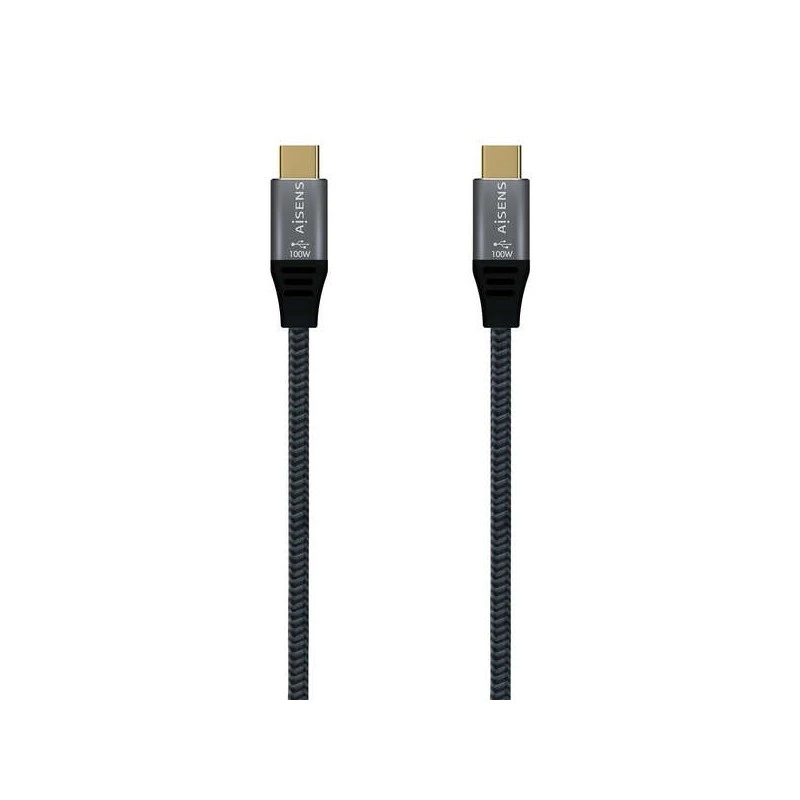 Cabo Aisens USB 2.0 USB-C 100W E-Mark - 1m Cinzento