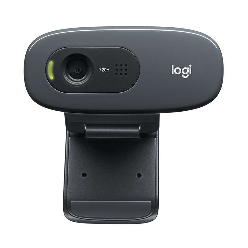 Logitech C270 Webcam HD 720p - 3Mpx - USB 2,0 - Integrated Microphone - 60º View Angle - Fixed Focus - 1,50 Cable - Black Color