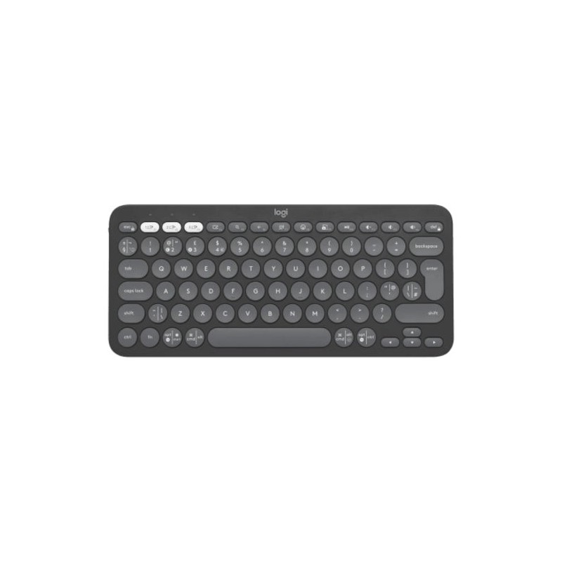 Teclado sem fio Logitech Pebble Keys 2 K380s - Bluetooth + RF Logi Bolt - Teclas silenciosas de baixo perfil - Easy”'Switch
