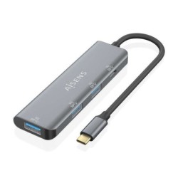 Aisens Hub USB 3,2 GEN1 5G USB-C - USB-C/M-1xUSB-C/H-3xUSB-A/H - 15cm - Color Gray