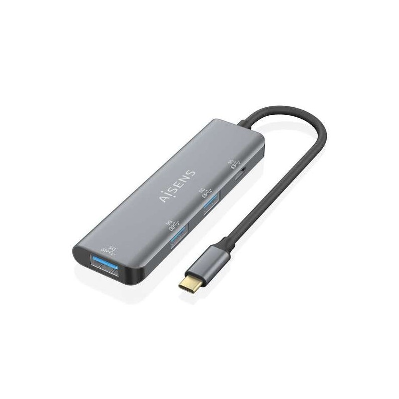 Aisens Hub USB 3.2 GEN1 5G USB-C - USB-C/M-1xUSB-C/H-3xUSB-A/H - 15cm - Color Gris
