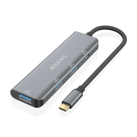 Aisens Hub USB 3,2 GEN1 5G USB-C - USB-C/M-1xUSB-C/H-3xUSB-A/H - 15cm - Color Gray