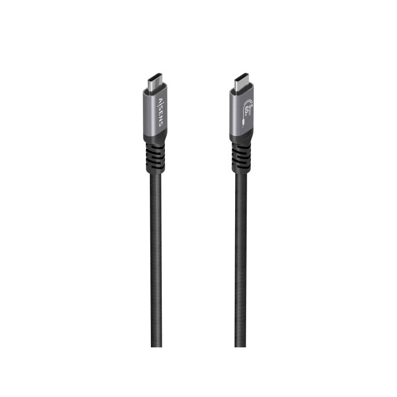 Aisens Cable USB-C Macho - Soporta hasta 60W - Longitud 7m - Velocidad de Transferencia hasta 5Gbps - Resolucion 4K - Aluminio
