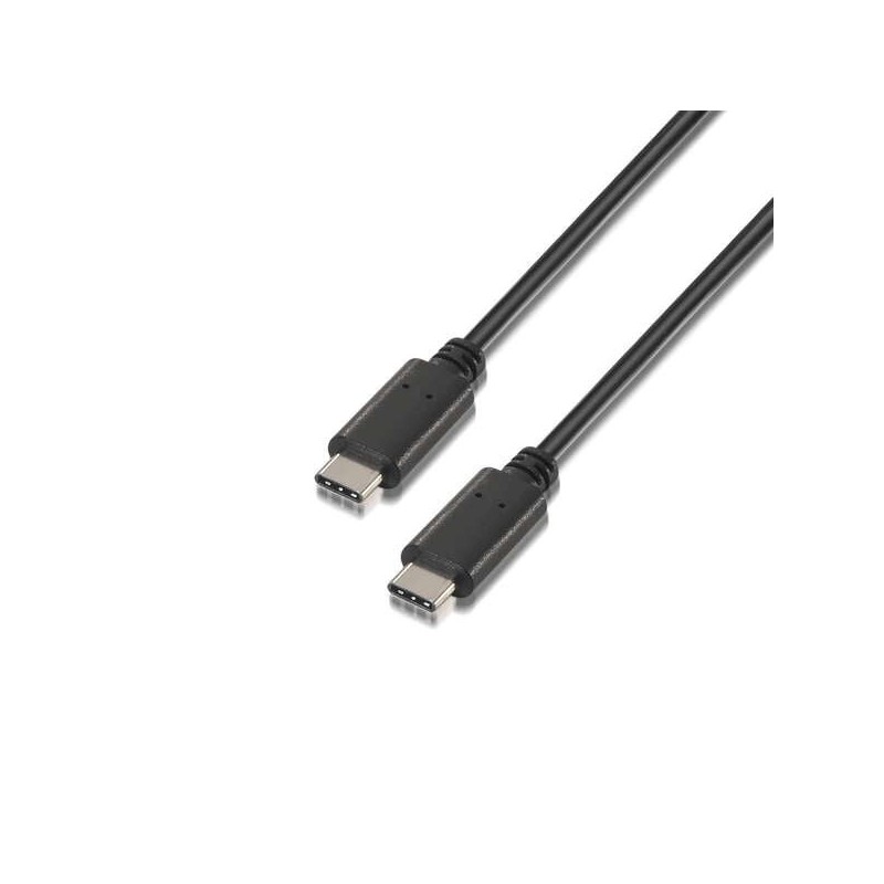 Cabo Aisens USB 2.0 3A - Tipo USB-C/M-USB-C/M - 3,0m - Cor Preta