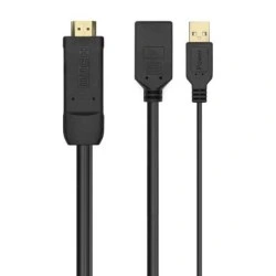Convertisseur actif Aisens HDMI 2.0 + USB POWER. vers DisplayPort V1.2 - HDMI/M-USB/M-DP/H - 10CM - Couleur Noir