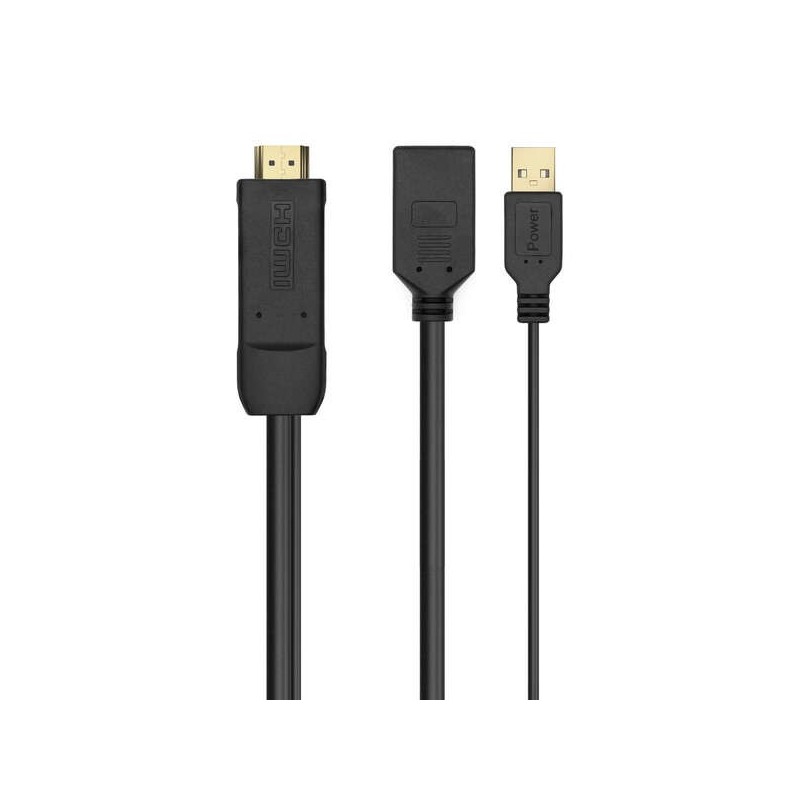 Aisens Active Converter HDMI 2,0 + USB POWER. to DisplayPort V1,2 - HDMI/M-USB/M-DP/H - 10CM - Color Black