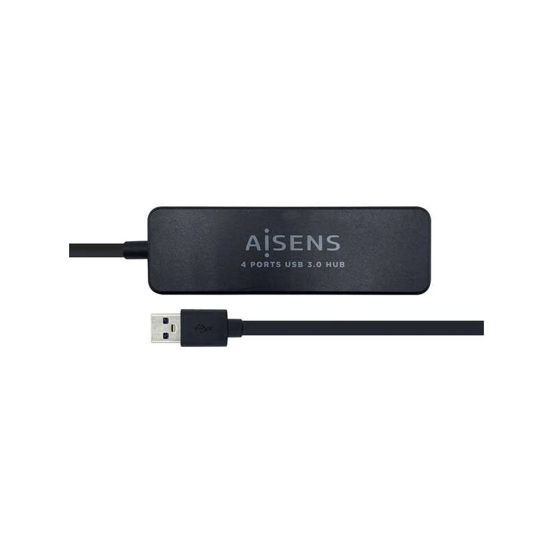 Aisens HUB USB 3.0 - Tipo A Macho para 4xTipo A Fêmea - 30cm - Cor Preta