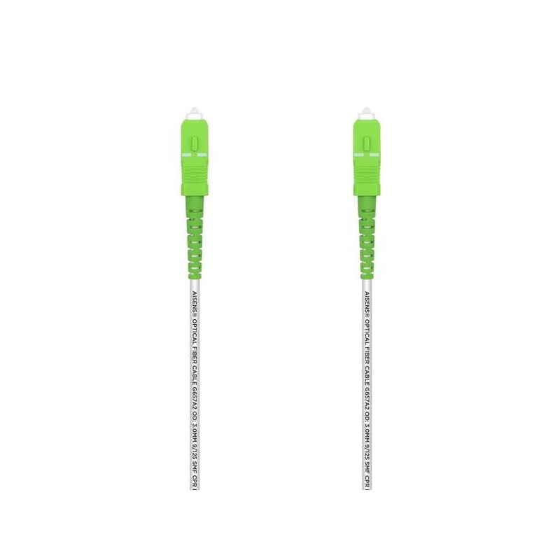 Aisens Fiber Optic Cable Patch Cord G657A2 3,0 9/125 SMF Simplex CPR Dca LSZH - SC/APC-SC/APC - 7,0M - White Color