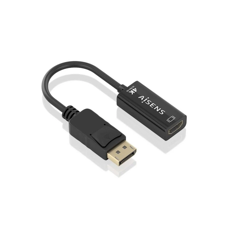 Conversor Aisens DISPLAYPORT para HDMI 4K@60HZ - DP/M-HDMI/H - 15cm - Cor Preta