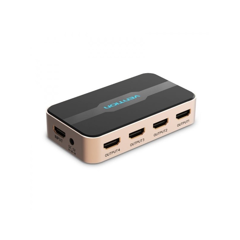 Vention HDMI Macho para Duplicador 4xHDMI Fêmea - Cor Dourada