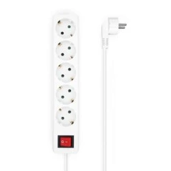 Aisens Multiprise avec 5 Prises Schuko avec Câble 1,4 m - Interrupteur On/Off - Protection Enfant - Couleur Blanc