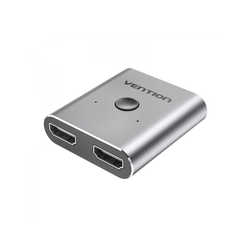 Vention Switch/Splitter HDMI Femelle vers 2xHDMI Femelle 4K Bidirectionnel - Aluminium Gris