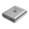 Vention Switch/Splitter HDMI Femelle vers 2xHDMI Femelle 4K Bidirectionnel - Aluminium Gris