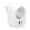 Aisens Multifunction Wall Power Strip with 1 Outlet + 1xUSB-C 20W PD3,0 - 1xUSB-A 20W QC3,0 - White