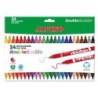 Alpino Double Double Pack com 24 Marcadores de Ponta Dupla - Ponta Grossa 3.6mm e Fina 2.3mm - Tinta Superlavável - Ideal para