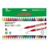 Alpino Double Double Pack com 24 Marcadores de Ponta Dupla - Ponta Grossa 3.6mm e Fina 2.3mm - Tinta Superlavável - Ideal para