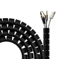 Organizador de cabos em espiral Aisens 25mm - 3,0m - Preto