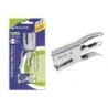 Bismark Mini Chrome Pliers Stapler + 2000 Staples - Stapling Capacity 15 Sheets - Ergonomic Design - High Durability - Silver